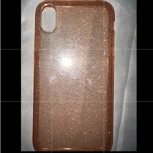 Pink glitter iPhone XR case